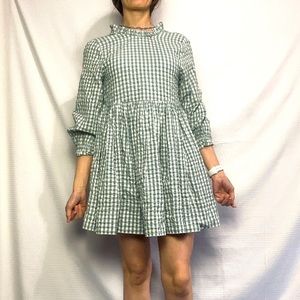 NWT Free People Teal Gingham Tunic Dress